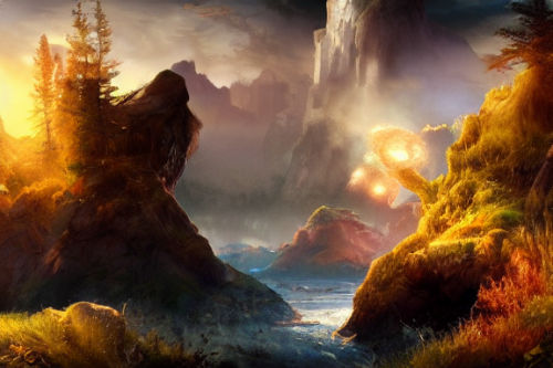 Trending splash art highly detailed bright mood mixed media concept art:0.5 intricate detailed wonderous landscape 4k volumetric lighting dramatic lighting award-winning:0.5 [text logo]