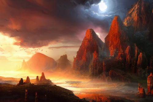 Trending splash art highly detailed bright mood mixed media concept art:0.5 intricate detailed wonderous landscape 4k volumetric lighting dramatic lighting award-winning:0.5 [text logo]