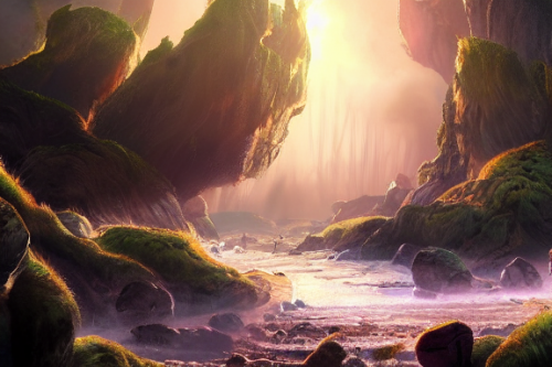 Trending splash art highly detailed bright mood mixed media concept art:0.5 intricate detailed wonderous landscape 4k volumetric lighting dramatic lighting award-winning:0.5 [text logo]