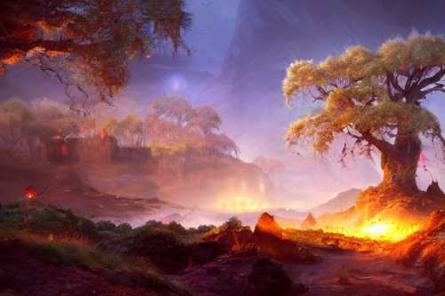 Trending splash art highly detailed bright mood mixed media concept art:0.5 intricate detailed wonderous landscape 4k volumetric lighting dramatic lighting award-winning:0.5 [text logo]