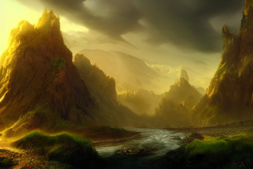 Trending splash art highly detailed bright mood mixed media concept art:0.5 intricate detailed wonderous landscape 4k volumetric lighting dramatic lighting award-winning:0.5 [text logo]