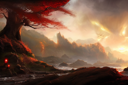 Trending splash art highly detailed bright mood mixed media concept art:0.5 intricate detailed wonderous landscape 4k volumetric lighting dramatic lighting award-winning:0.5 [text logo]