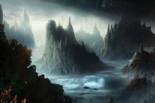 Trending splash art highly detailed bright mood mixed media concept art:0.5 intricate detailed wonderous landscape 4k volumetric lighting dramatic lighting award-winning:0.5 [text logo]