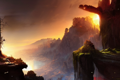 Trending splash art highly detailed bright mood mixed media concept art:0.5 intricate detailed wonderous landscape 4k volumetric lighting dramatic lighting award-winning:0.5 [text logo]