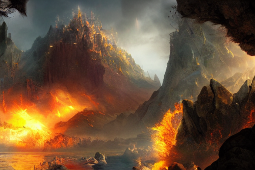 Trending splash art highly detailed bright mood mixed media concept art:0.5 intricate detailed wonderous landscape 4k volumetric lighting dramatic lighting award-winning:0.5 [text logo]