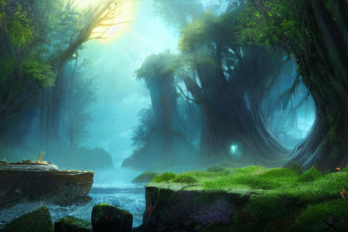 Trending splash art highly detailed bright mood mixed media concept art:0.5 intricate detailed wonderous landscape 4k volumetric lighting dramatic lighting award-winning:0.5 [text logo]