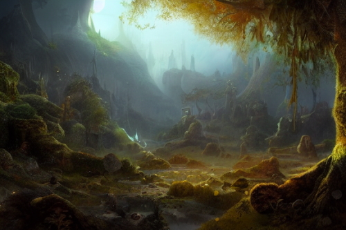 Trending splash art highly detailed bright mood mixed media concept art:0.5 intricate detailed wonderous landscape 4k volumetric lighting dramatic lighting award-winning:0.5 [text logo]