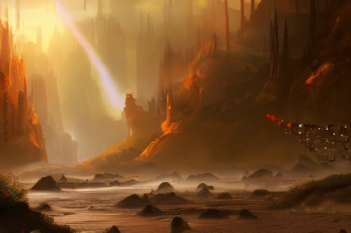 Trending splash art highly detailed bright mood mixed media concept art:0.5 intricate detailed wonderous landscape 4k volumetric lighting dramatic lighting award-winning:0.5 [text logo]