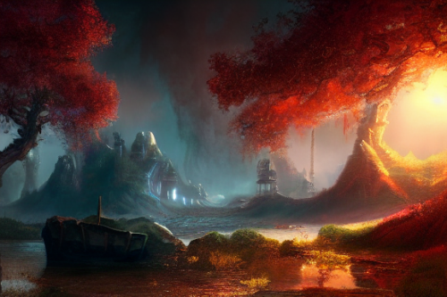 Trending splash art highly detailed bright mood mixed media concept art:0.5 intricate detailed wonderous landscape 4k volumetric lighting dramatic lighting award-winning:0.5 [text logo]