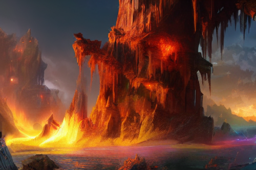 Trending splash art highly detailed bright mood mixed media concept art:0.5 intricate detailed wonderous landscape 4k volumetric lighting dramatic lighting award-winning:0.5 [text logo]