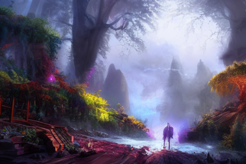 Trending splash art highly detailed bright mood mixed media concept art:0.5 intricate detailed wonderous landscape 4k volumetric lighting dramatic lighting award-winning:0.5 [text logo]