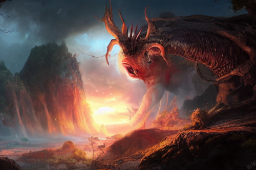 Trending splash art highly detailed bright mood mixed media concept art:0.5 intricate detailed wonderous landscape 4k volumetric lighting dramatic lighting award-winning:0.5 [text logo]