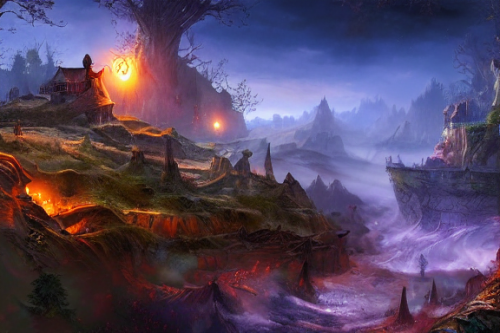 Trending splash art highly detailed bright mood mixed media concept art:0.5 intricate detailed wonderous landscape 4k volumetric lighting dramatic lighting award-winning:0.5 [text logo]