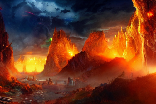 Trending splash art highly detailed bright mood mixed media concept art:0.5 intricate detailed wonderous landscape 4k volumetric lighting dramatic lighting award-winning:0.5 [text logo]