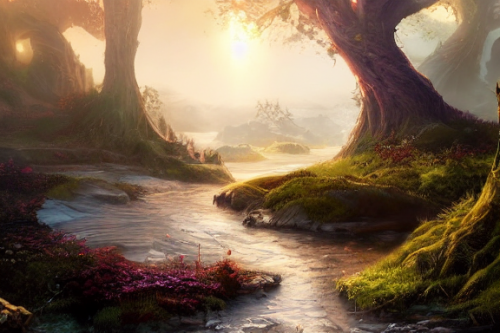 Trending splash art highly detailed bright mood mixed media concept art:0.5 intricate detailed wonderous landscape 4k volumetric lighting dramatic lighting award-winning:0.5 [text logo]