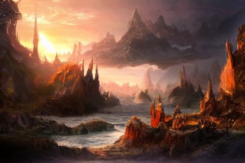 Trending splash art highly detailed bright mood mixed media concept art:0.5 intricate detailed wonderous landscape 4k volumetric lighting dramatic lighting award-winning:0.5 [text logo]