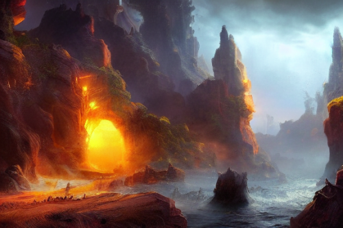 Trending splash art highly detailed bright mood mixed media concept art:0.5 intricate detailed wonderous landscape 4k volumetric lighting dramatic lighting award-winning:0.5 [text logo]