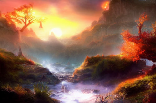 Trending splash art highly detailed bright mood mixed media concept art:0.5 intricate detailed wonderous landscape 4k volumetric lighting dramatic lighting award-winning:0.5 [text logo]