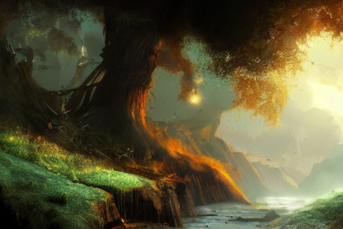 Trending splash art highly detailed bright mood mixed media concept art:0.5 intricate detailed wonderous landscape 4k volumetric lighting dramatic lighting award-winning:0.5 [text logo]