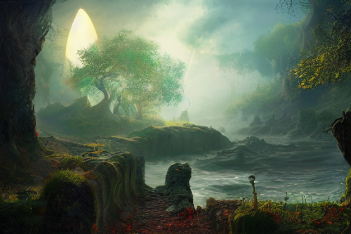 Trending splash art highly detailed bright mood mixed media concept art:0.5 intricate detailed wonderous landscape 4k volumetric lighting dramatic lighting award-winning:0.5 [text logo]