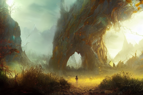 Trending splash art highly detailed bright mood mixed media concept art:0.5 intricate detailed wonderous landscape 4k volumetric lighting dramatic lighting award-winning:0.5 [text logo]