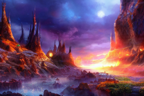 Trending splash art highly detailed bright mood mixed media concept art:0.5 intricate detailed wonderous landscape 4k volumetric lighting dramatic lighting award-winning:0.5 [text logo]