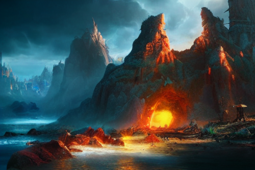 Trending splash art highly detailed bright mood mixed media concept art:0.5 intricate detailed wonderous landscape 4k volumetric lighting dramatic lighting award-winning:0.5 [text logo]