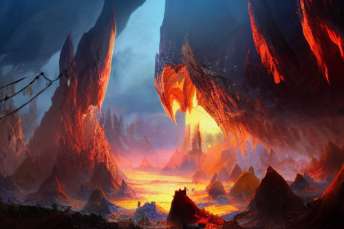 Trending splash art highly detailed bright mood mixed media concept art:0.5 intricate detailed wonderous landscape 4k volumetric lighting dramatic lighting award-winning:0.5 [text logo]