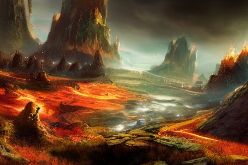 Trending splash art highly detailed bright mood mixed media concept art:0.5 intricate detailed wonderous landscape 4k volumetric lighting dramatic lighting award-winning:0.5 [text logo]