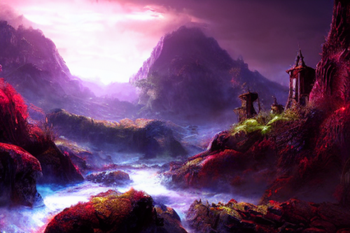 Trending splash art highly detailed bright mood mixed media concept art:0.5 intricate detailed wonderous landscape 4k volumetric lighting dramatic lighting award-winning:0.5 [text logo]