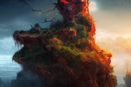 Trending splash art highly detailed bright mood mixed media concept art:0.5 intricate detailed wonderous landscape 4k volumetric lighting dramatic lighting award-winning:0.5 [text logo]