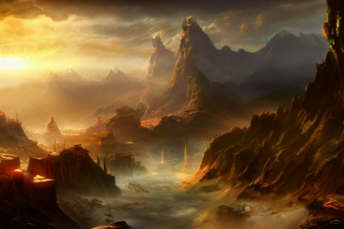 Trending splash art highly detailed bright mood mixed media concept art:0.5 intricate detailed wonderous landscape 4k volumetric lighting dramatic lighting award-winning:0.5 [text logo]