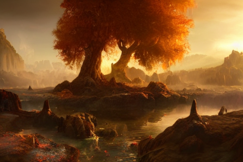 Trending splash art highly detailed bright mood mixed media concept art:0.5 intricate detailed wonderous landscape 4k volumetric lighting dramatic lighting award-winning:0.5 [text logo]