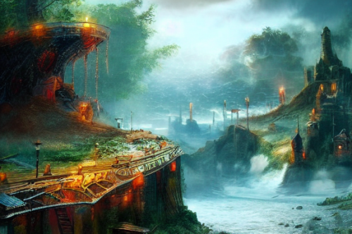 Trending splash art highly detailed bright mood mixed media concept art:0.5 intricate detailed wonderous landscape 4k volumetric lighting dramatic lighting award-winning:0.5 [text logo]