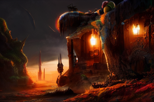 Trending splash art highly detailed bright mood mixed media concept art:0.5 intricate detailed wonderous landscape 4k volumetric lighting dramatic lighting award-winning:0.5 [text logo]