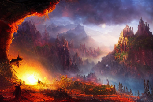 Trending splash art highly detailed bright mood mixed media concept art:0.5 intricate detailed wonderous landscape 4k volumetric lighting dramatic lighting award-winning:0.5 [text logo]