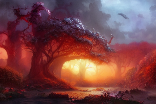 Trending splash art highly detailed bright mood mixed media concept art:0.5 intricate detailed wonderous landscape 4k volumetric lighting dramatic lighting award-winning:0.5 [text logo]