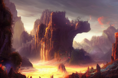 Trending splash art highly detailed bright mood mixed media concept art:0.5 intricate detailed wonderous landscape 4k volumetric lighting dramatic lighting award-winning:0.5 [text logo]