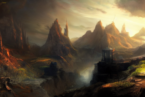 Trending splash art highly detailed bright mood mixed media concept art:0.5 intricate detailed wonderous landscape 4k volumetric lighting dramatic lighting award-winning:0.5 [text logo]