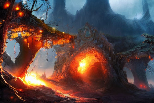 Trending splash art highly detailed bright mood mixed media concept art:0.5 intricate detailed wonderous landscape 4k volumetric lighting dramatic lighting award-winning:0.5 [text logo]