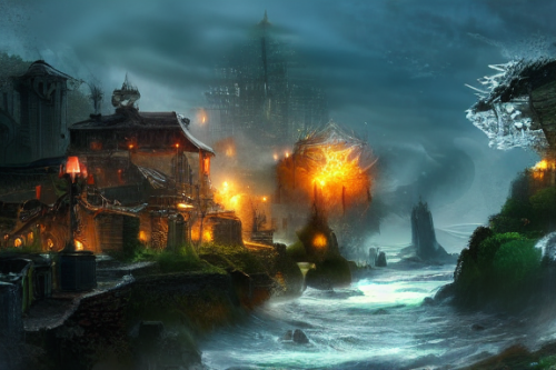 Trending splash art highly detailed bright mood mixed media concept art:0.5 intricate detailed wonderous landscape 4k volumetric lighting dramatic lighting award-winning:0.5 [text logo]