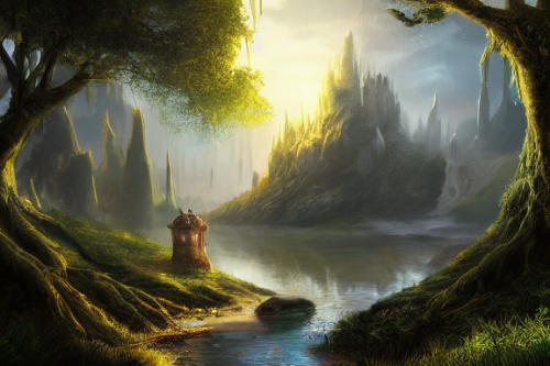 Trending splash art highly detailed bright mood mixed media concept art:0.5 intricate detailed wonderous landscape 4k volumetric lighting dramatic lighting award-winning:0.5 [text logo]