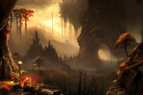 Trending splash art highly detailed bright mood mixed media concept art:0.5 intricate detailed wonderous landscape 4k volumetric lighting dramatic lighting award-winning:0.5 [text logo]