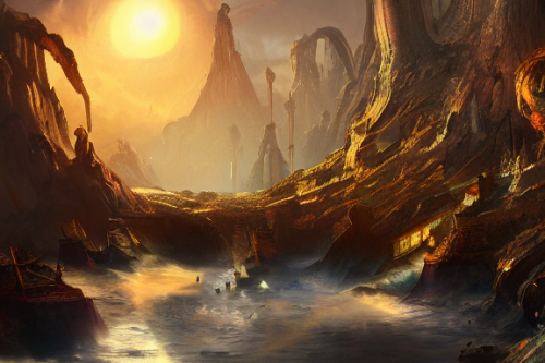 Trending splash art highly detailed bright mood mixed media concept art:0.5 intricate detailed wonderous landscape 4k volumetric lighting dramatic lighting award-winning:0.5 [text logo]