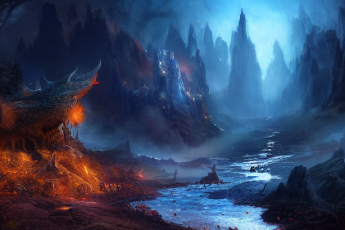 Trending splash art highly detailed bright mood mixed media concept art:0.5 intricate detailed wonderous landscape 4k volumetric lighting dramatic lighting award-winning:0.5 [text logo]