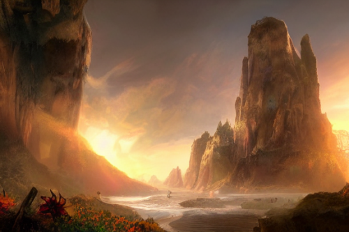 Trending splash art highly detailed bright mood mixed media concept art:0.5 intricate detailed wonderous landscape 4k volumetric lighting dramatic lighting award-winning:0.5 [text logo]