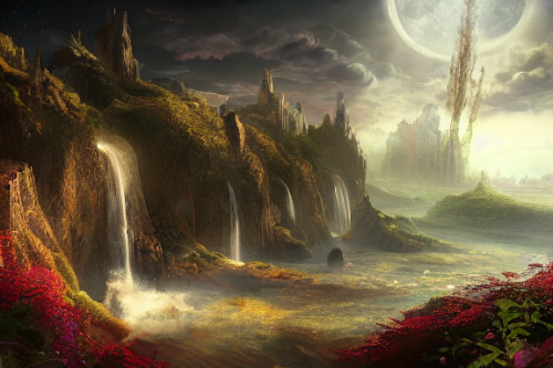 Trending splash art highly detailed bright mood mixed media concept art:0.5 intricate detailed wonderous landscape 4k volumetric lighting dramatic lighting award-winning:0.5 [text logo]