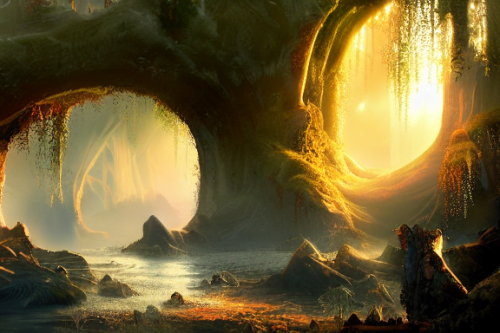 Trending splash art highly detailed bright mood mixed media concept art:0.5 intricate detailed wonderous landscape 4k volumetric lighting dramatic lighting award-winning:0.5 [text logo]