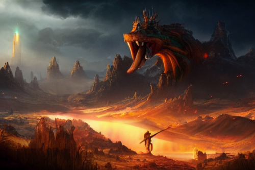 Trending splash art highly detailed bright mood mixed media concept art:0.5 intricate detailed wonderous landscape 4k volumetric lighting dramatic lighting award-winning:0.5 [text logo]