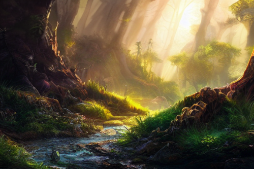 Trending splash art highly detailed bright mood mixed media concept art:0.5 intricate detailed wonderous landscape 4k volumetric lighting dramatic lighting award-winning:0.5 [text logo]